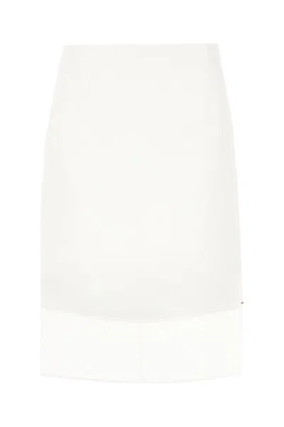 Sportmax White Cotton Skirt In 001
