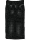 Sportmax Crystal Studded High Waist Midi Skirt In Black