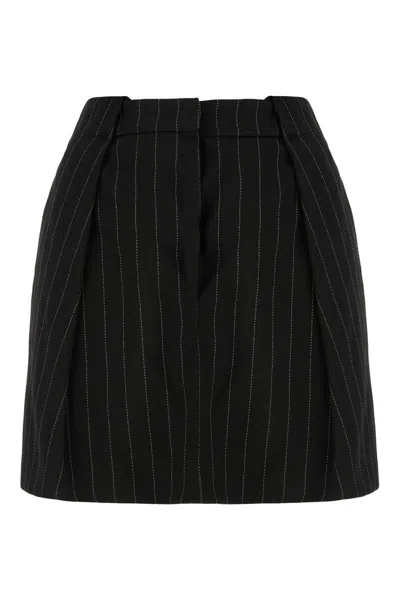 Sportmax Pinstripe Mini Skirt In Black