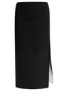 Sportmax High-waisted Midi Skirt Side Slit In Black