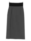 Sportmax Skirt With A High-cut Elasticated Waist In Gray
