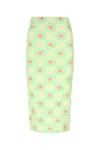 Sportmax Printed Nylon Blend Gestro Skirt In Green