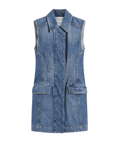 Sportmax Sleeveless Denim Dress In Blue