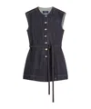 Sportmax Blue Solid Round Neck Top In Blue
