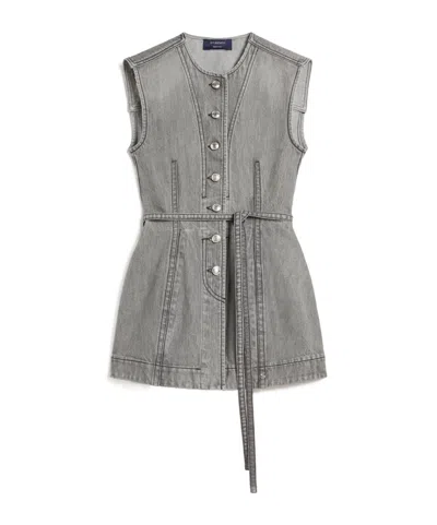 Sportmax Sleeveless Denim Top In Gray