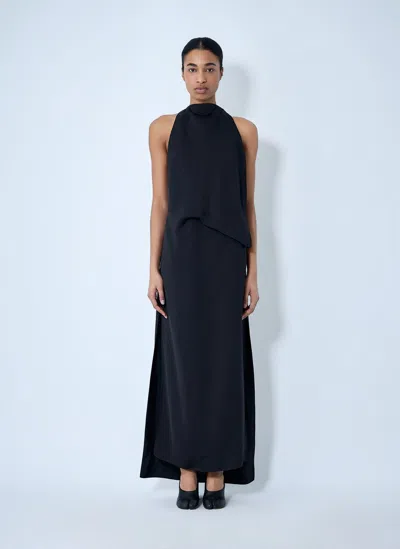 Sportmax Sleeveless Draped Maxi Dress In Black