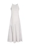 Sportmax Cactus Sleeveless Round Neckline A-line Midi Dress In White