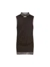 Sportmax Fitted Mini Dress With Textured Mesh Overlay In Brown