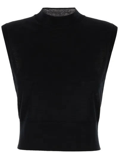 Sportmax Sleeveless Knitted Top In Black