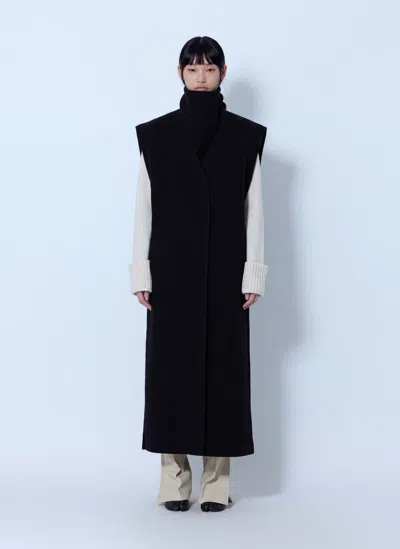 Sportmax Sleeveless Long Coat In Black