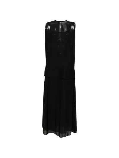 Sportmax Sleeveless Midi Dress In Black