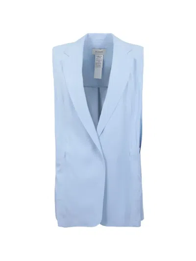 Sportmax Sleeveless Notched-lapels Jacket In Blue