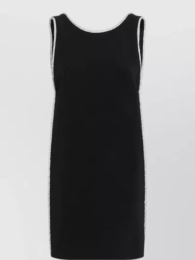 Sportmax Sleeveless Rhinestone-trim Mini Dress In Black