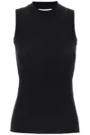 Sportmax Ribbed Knit Top With Crew Neckline In Black