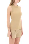 Sportmax Sleeveless Ribbed Knit Top In Yellow