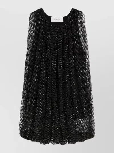 Sportmax Embellished Mesh And Jersey Top In Black
