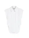 Sportmax Sleeveless Shirt In Pure Cotton In White