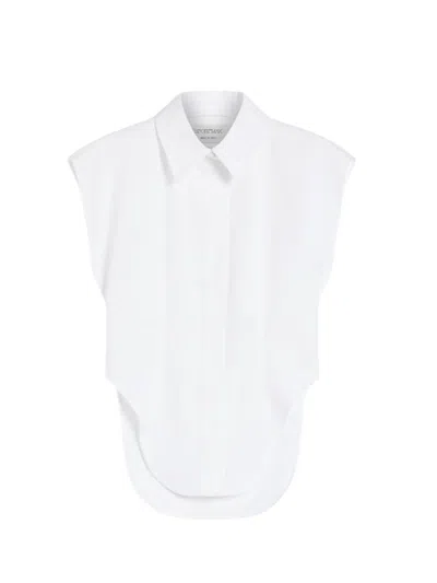 SPORTMAX SLEEVELESS SHIRT IN PURE COTTON