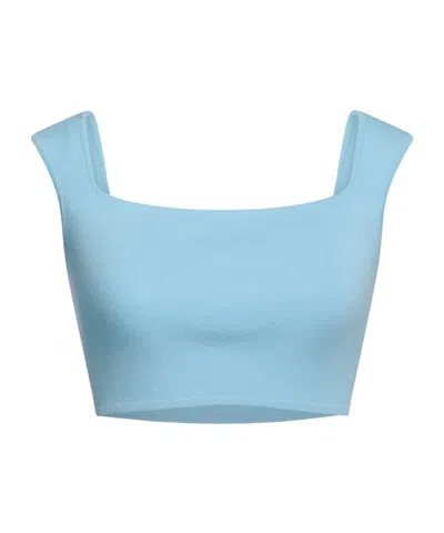 Sportmax Sleeveless Square Neck Cropped Top In Blue