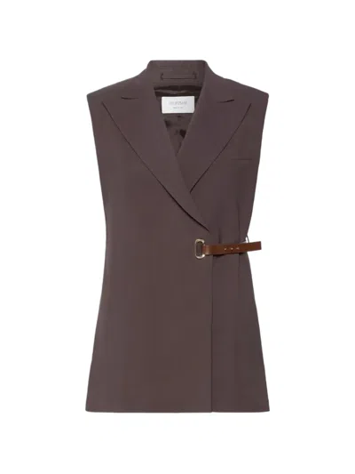 Sportmax Sleeveless Stretch Viscose Blazer In Gray