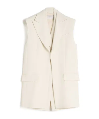 Sportmax Sleeveless Stretch Viscose Two-piece Blazer In Gray