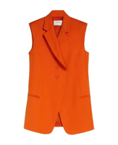 Sportmax Sleeveless Suit Jacket In Orange