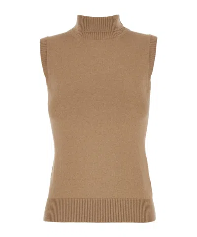 Sportmax Sleeveless Sweater In Brown