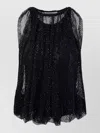 Sportmax Embellished Mesh And Jersey Top In Black
