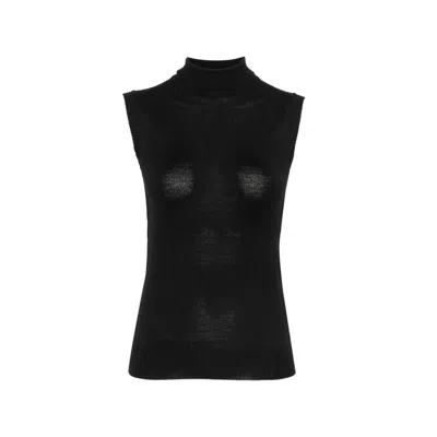 Sportmax Sleeveless Turtleneck Sweater In Black