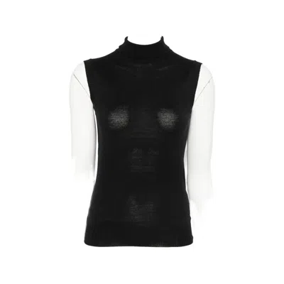 Sportmax Sleeveless Turtleneck Sweater In Black