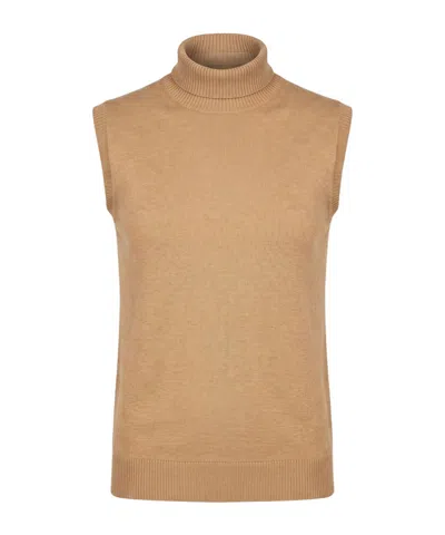 Sportmax Sleeveless Turtleneck Sweater In Brown
