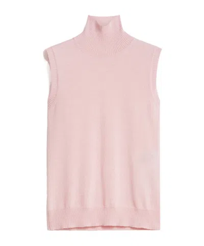 Sportmax Sleeveless Turtleneck Sweater In Pink