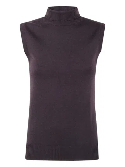 Sportmax Sleeveless Turtle-neck Sweater In Purple