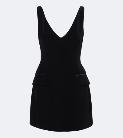 Sportmax Sleeveless Velvet Minidress In Black