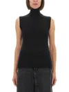 Sportmax Vertigo Sleeveless Virgin Wool Sweater In Black