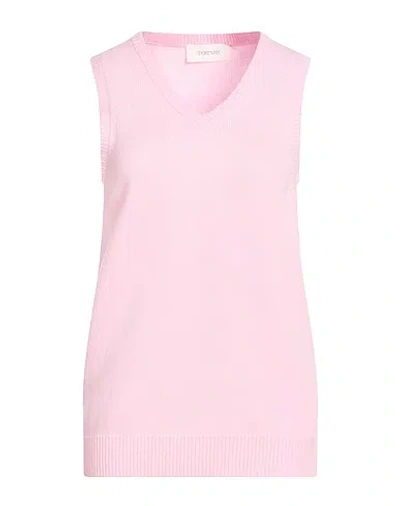Sportmax Sleeveless V-neck Knit Top In Pink