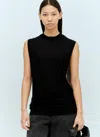Sportmax Women Sleeveless Wool And Silk Top In Black