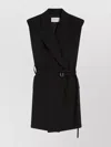 Sportmax Sleeveless Wool Canvas Blazer Belt