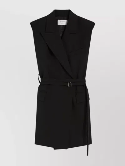 Sportmax Sleeveless Wool Canvas Blazer Belt