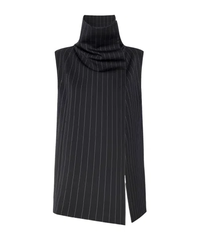 Sportmax Pinstripe-pattern Sleeveless Top In Black