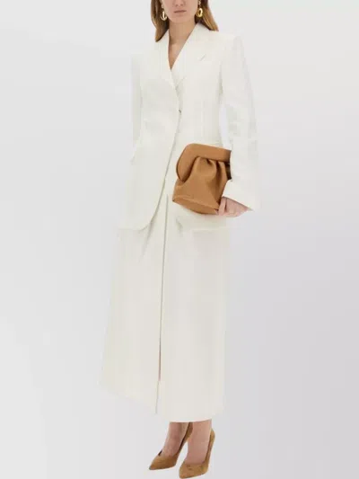 Sportmax Slim Fit Jacket Flap Pockets In White