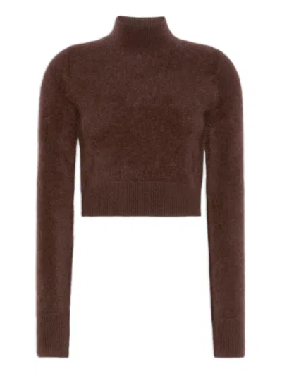 Sportmax Slim Fit Pure Cashmere Sweater With Slightly Raised Collar In Brown