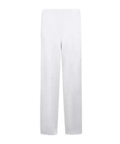 Sportmax Slim-fit Satin Trousers In Pearl Grey