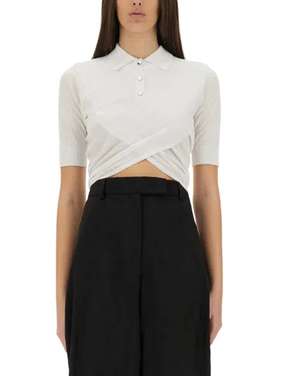 Sportmax Slim Fit Short-sleeved Top With Polo Collar In Black