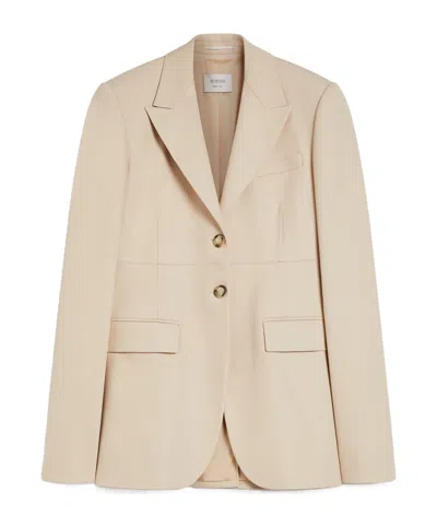 Sportmax Slim-fit Twill Blazer In Beige