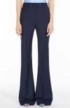 Sportmax Slim Fit Wool & Mohair Blend Flare Trousers In Ultra Marine