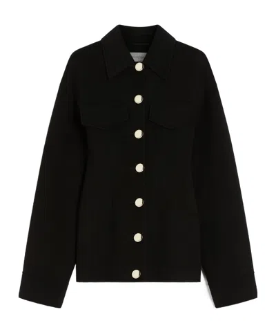 Sportmax Slim-fit Wool Pea Coat In Black