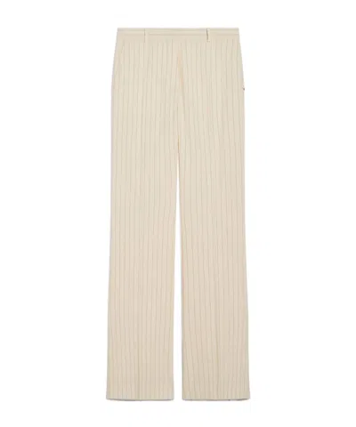 Sportmax Slim Pinstriped Casual Pants In Nude