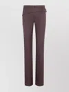 Sportmax Banda Slim Trouser In Virgin Wool Blend In Burgundy