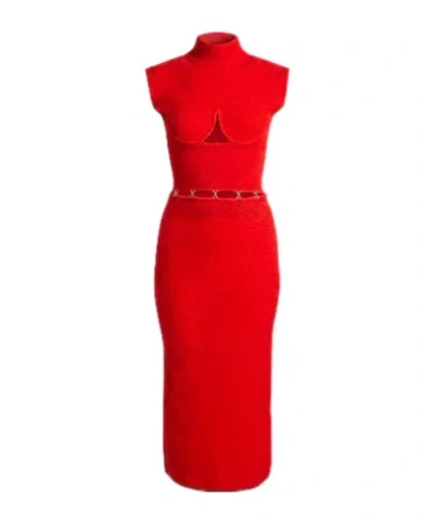 Sportmax Slim-fit Knit Dress In Red